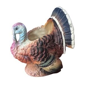Vintage Napcoware Turkey Planter National Potteries Japan Thanksgiving 1950's